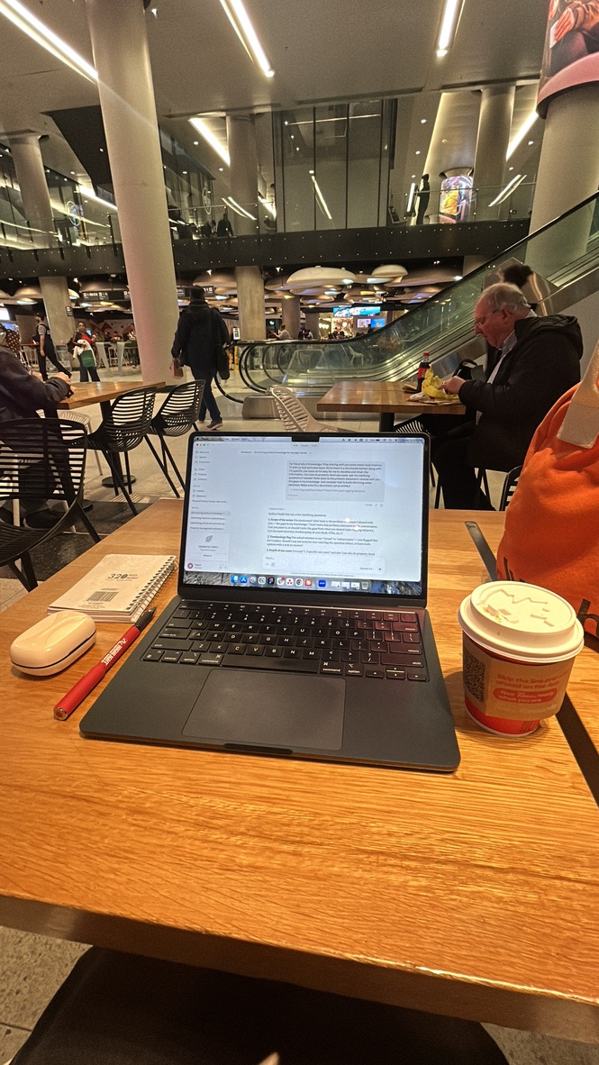 Working from a coffee shop