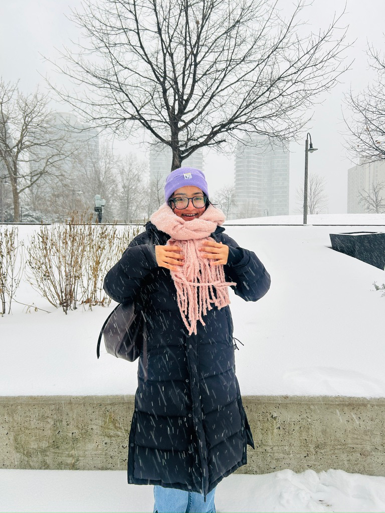 Bundled up in the snow