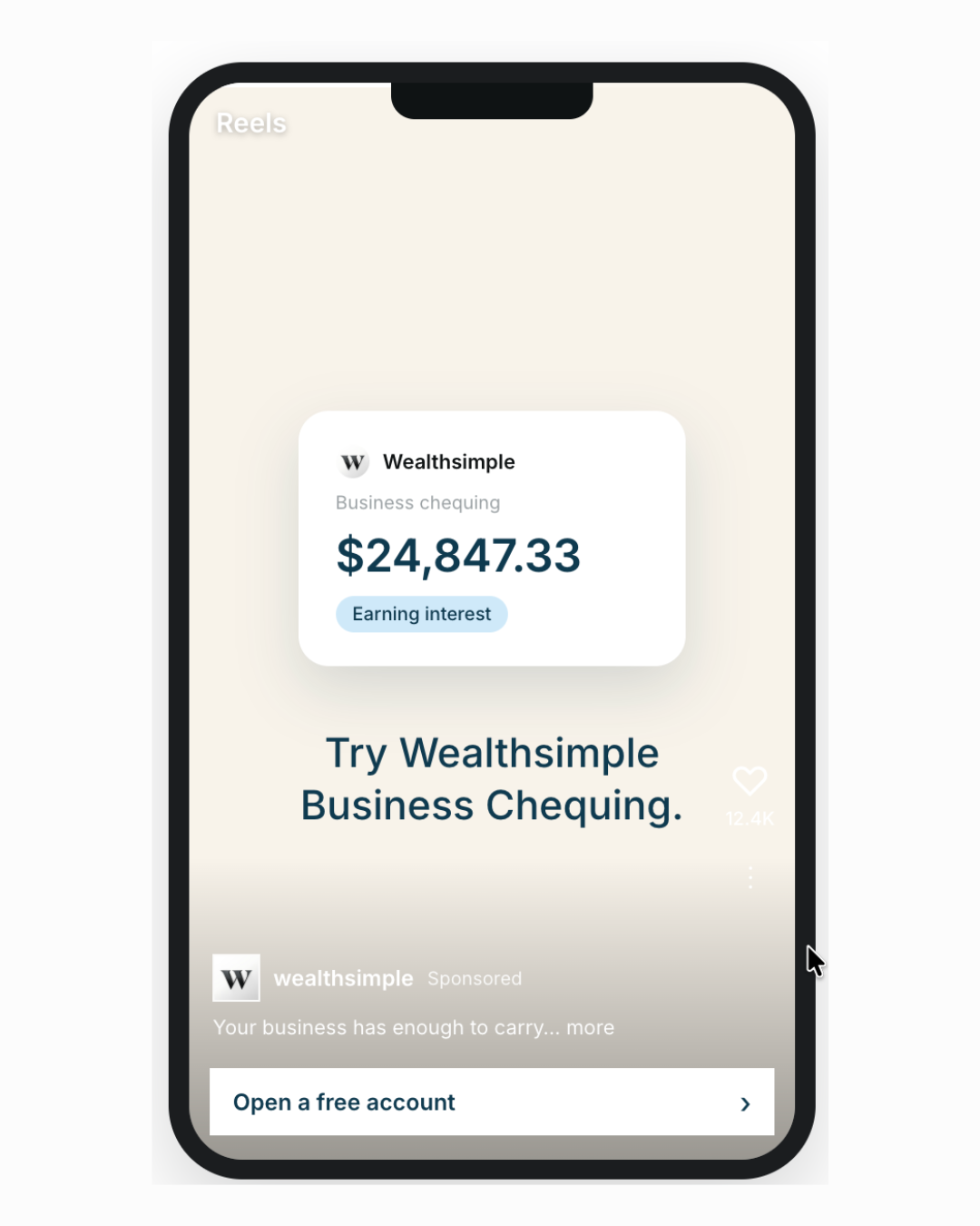 Wealthsimple Instagram Reel creative